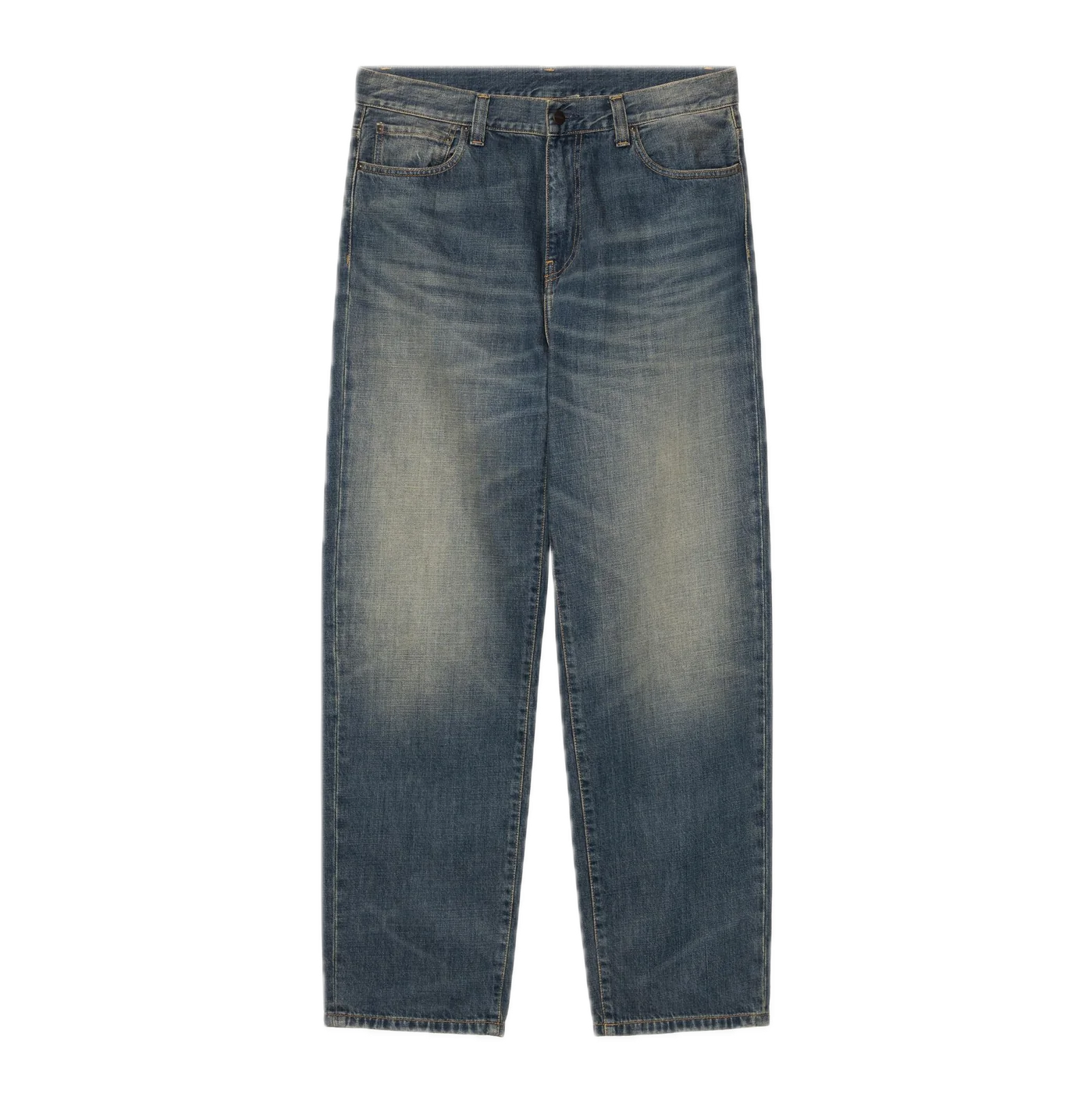 Carhartt WIP Aaron Pant - Blue Mid Worn Used