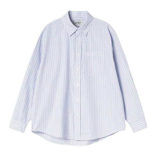 Carhartt WIP Keene Longsleeve Stripe Shirt - White