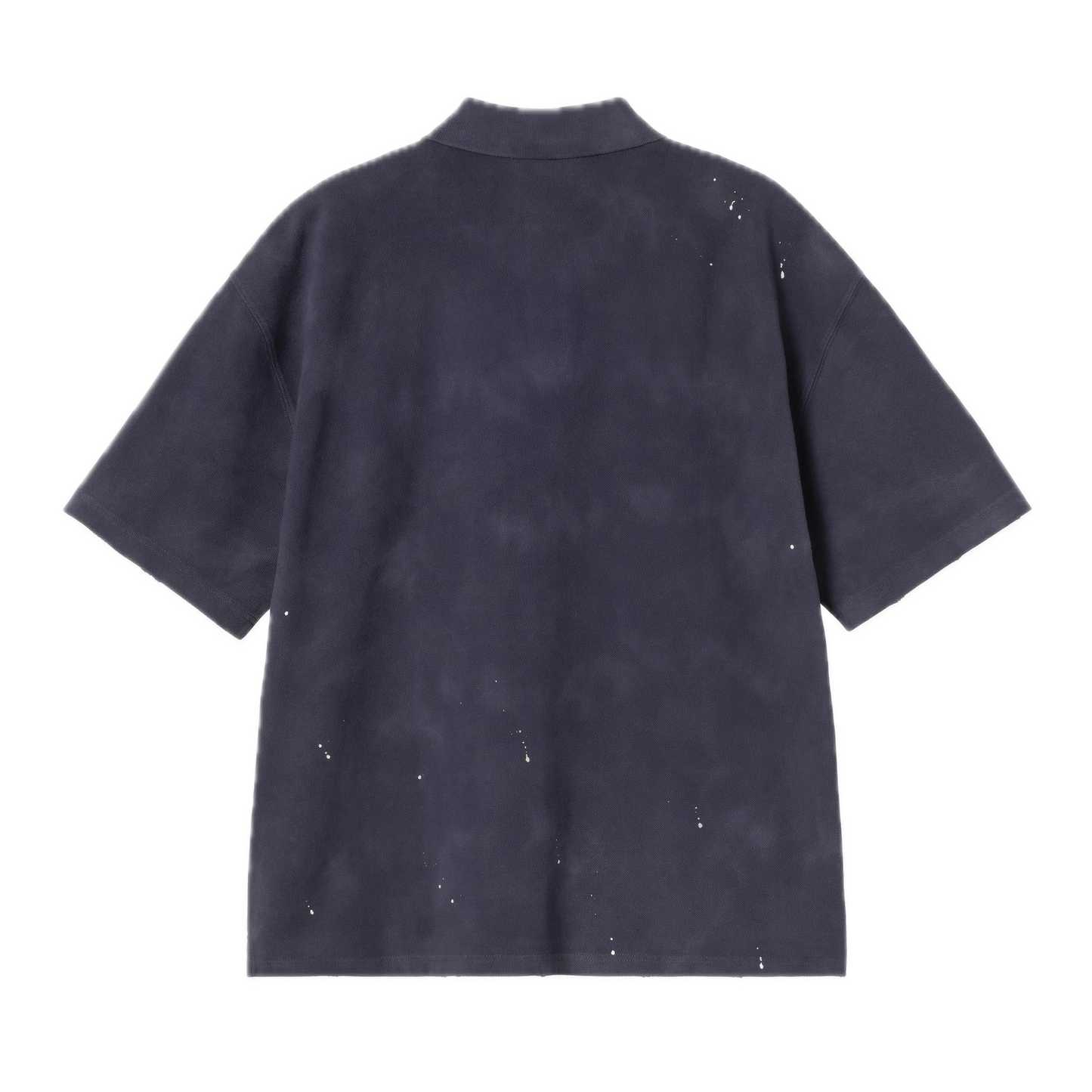 Carhartt WIP Painter Polo Shirt - Dark Navy Destroy Wash Splatter