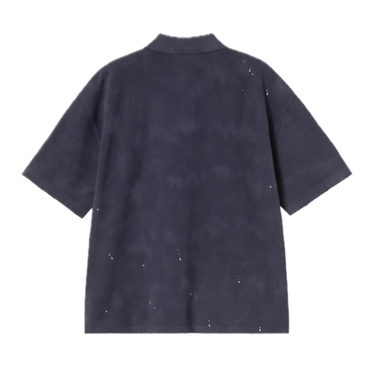 Carhartt WIP Painter Polo Shirt - Dark Navy Destroy Wash Splatter