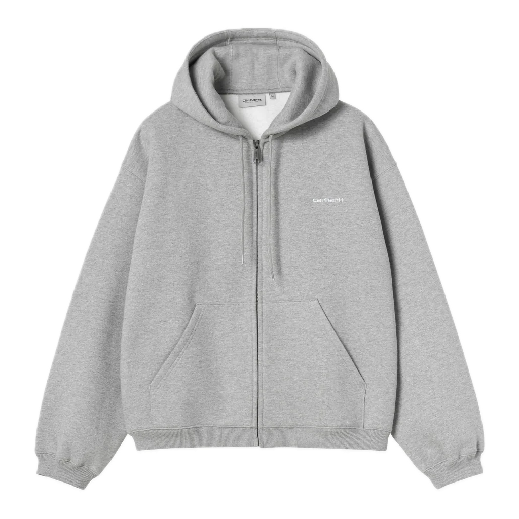 Carhartt WIP Hooded Ebbert Sweat Jacket - Grey Heather/White