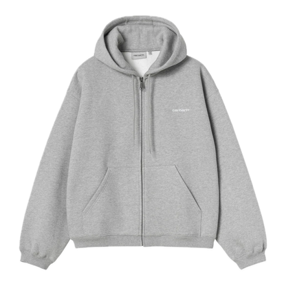Carhartt WIP Hooded Ebbert Sweat Jacket - Grey Heather/White