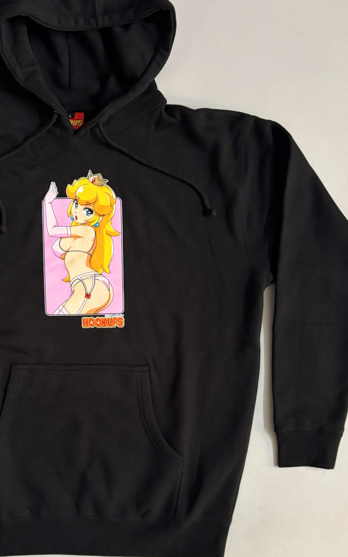 Hook-Ups Peach Hoodie - Black