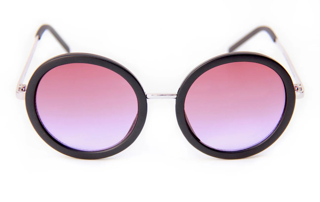 Happy Hour Squares Sunglasses - Matte Black Purple Fade