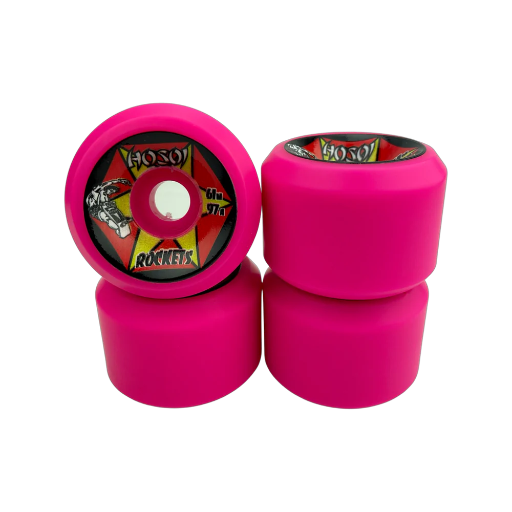 Hosoi Skateboards Rockets Wheels - 61mm 97a Pink