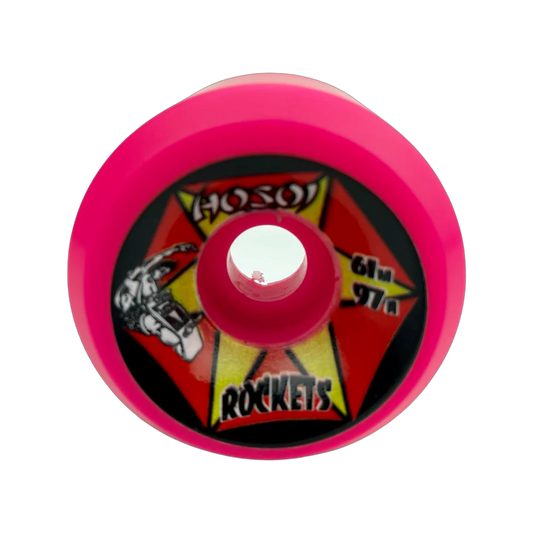 Hosoi Skateboards Rockets Wheels - 61mm 97a Pink