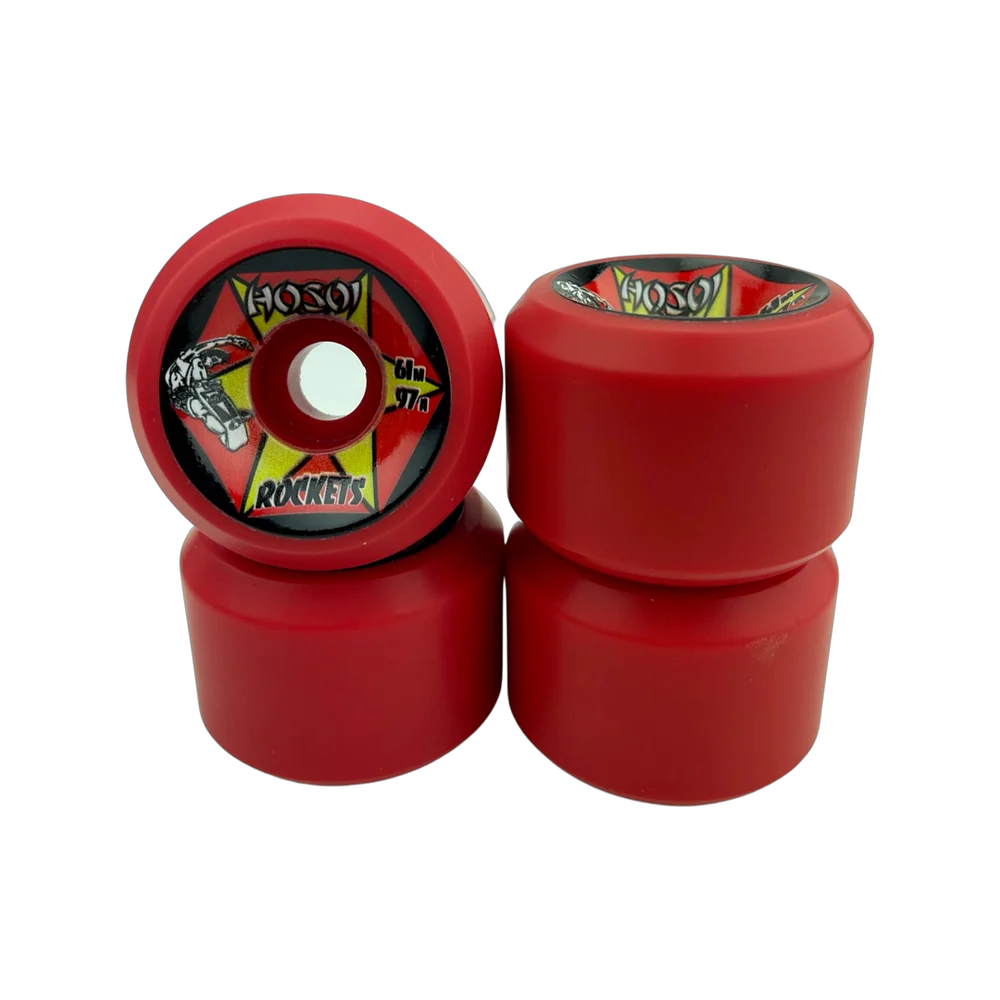 Hosoi Skateboards Rockets Wheels- 61mm 97a Red