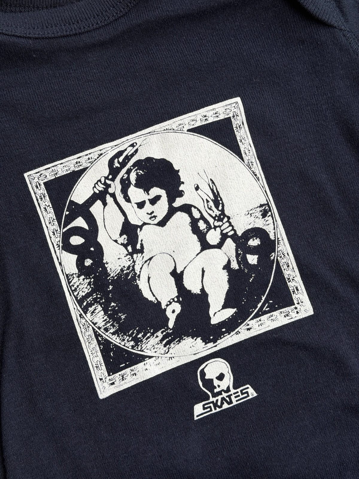 Skull Skates Wee Boy Onsie - Navy