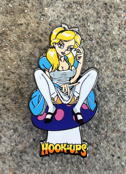 Hook-Ups Alice Enamel Pin