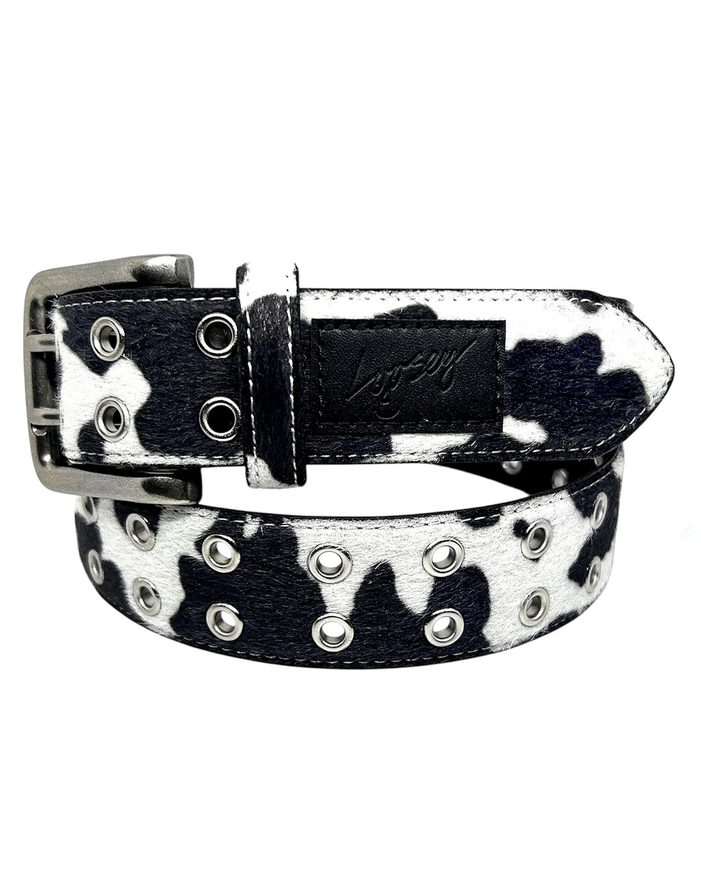 Loosey Moosey Grommet Hole Belt - Black/White