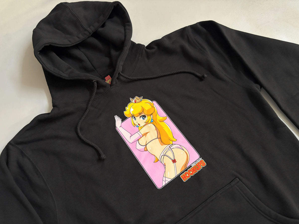 Hook-Ups Peach Hoodie - Black