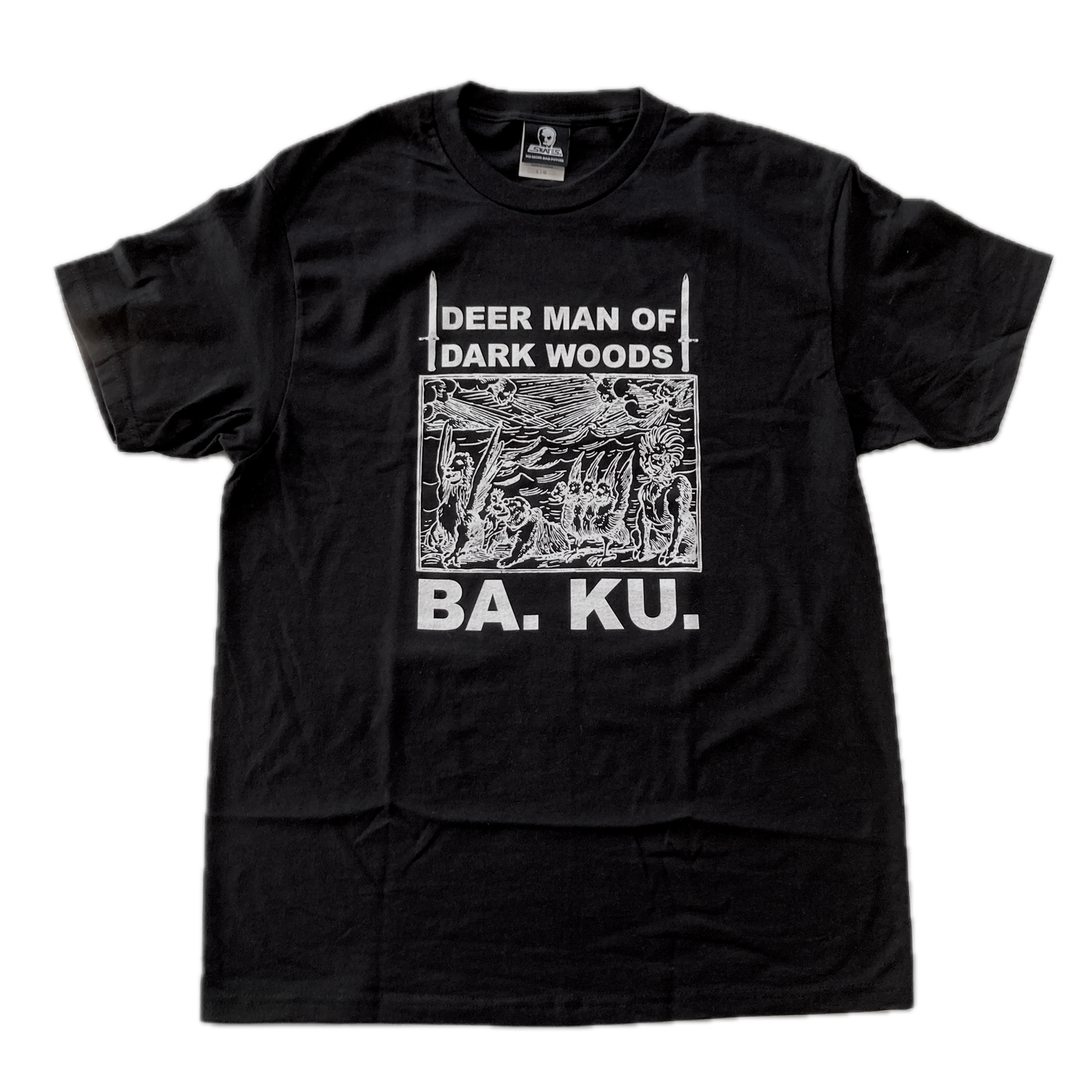BA.KU. Skull Skates Deer Man Tee - Black