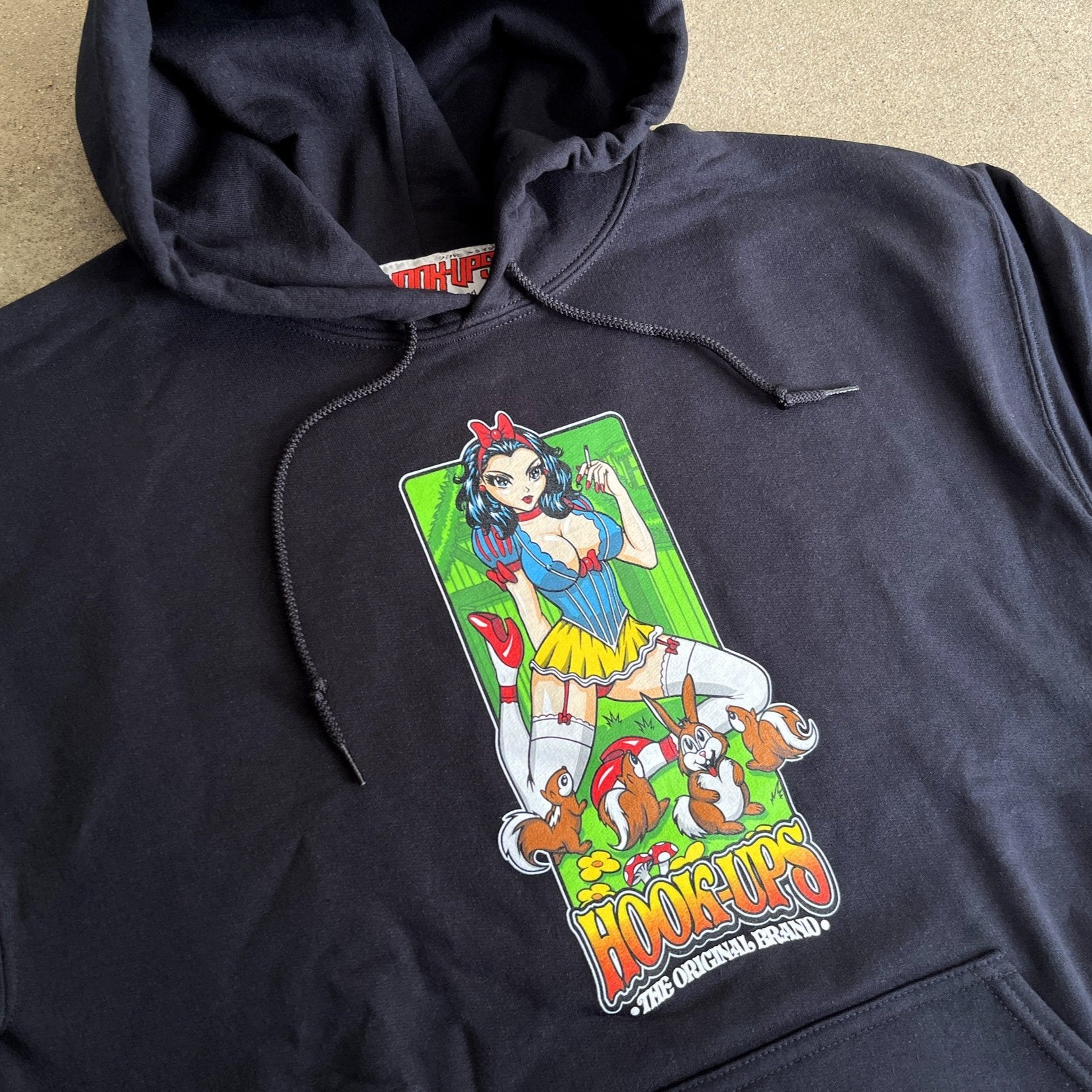 Hook-Ups Snow White Hoodie - Black – Ninetimes Skateshop