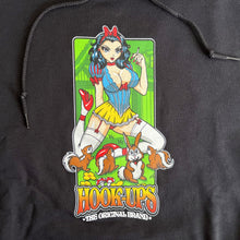 Load image into Gallery viewer, Hook-Ups Snow White Hoodie - Black