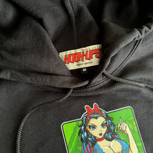 Load image into Gallery viewer, Hook-Ups Snow White Hoodie - Black