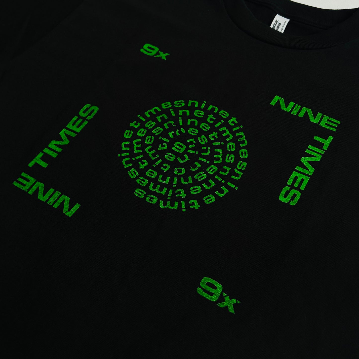 Ninetimes Letraset Tee - Black/Green