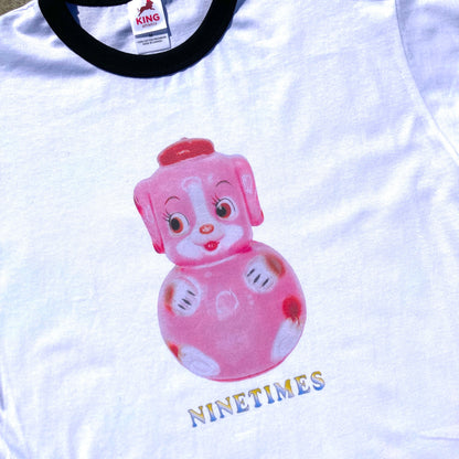Ninetimes Dog Ringer Tee - White/Black