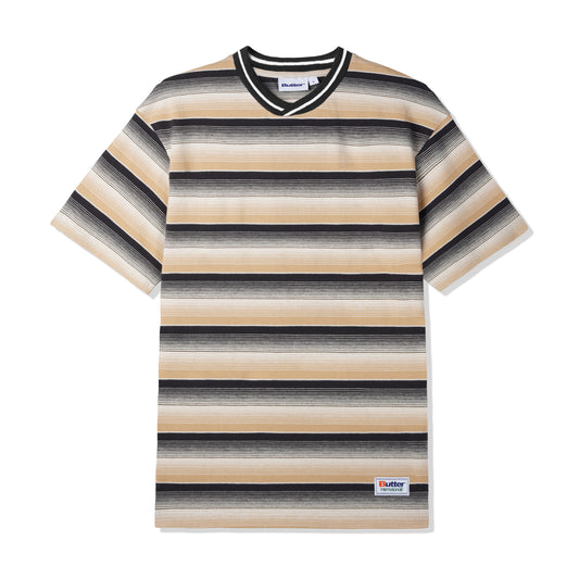 Butter Goods Internationale Stripe Tee - Black/Wheat