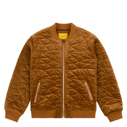 Dime Velour Bomber Jacket - Rust