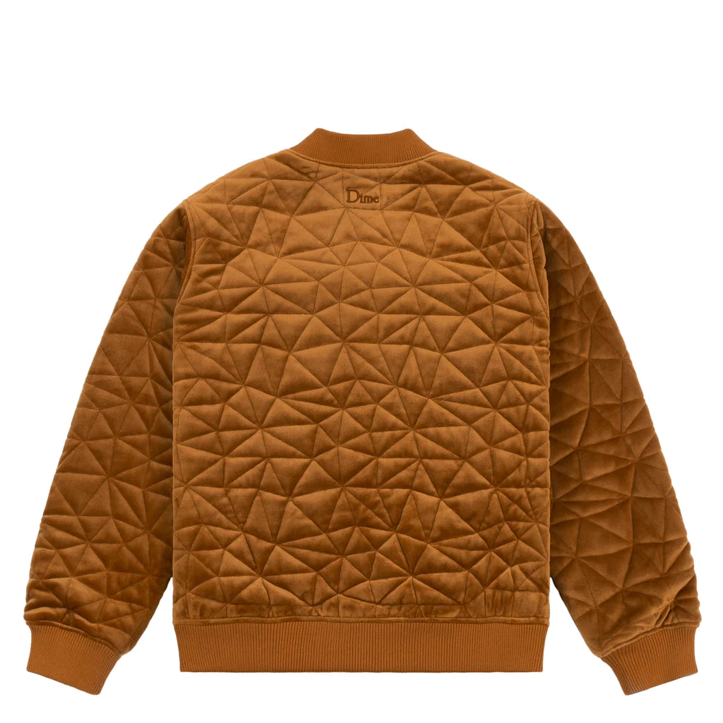 Dime Velour Bomber Jacket - Rust