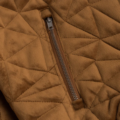 Dime Velour Bomber Jacket - Rust