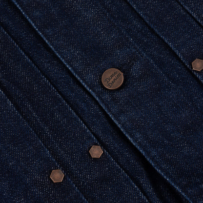 Dime Pleated Denim Jacket - Indigo