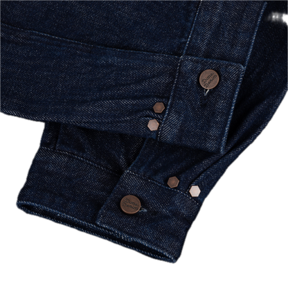 Dime Pleated Denim Jacket - Indigo