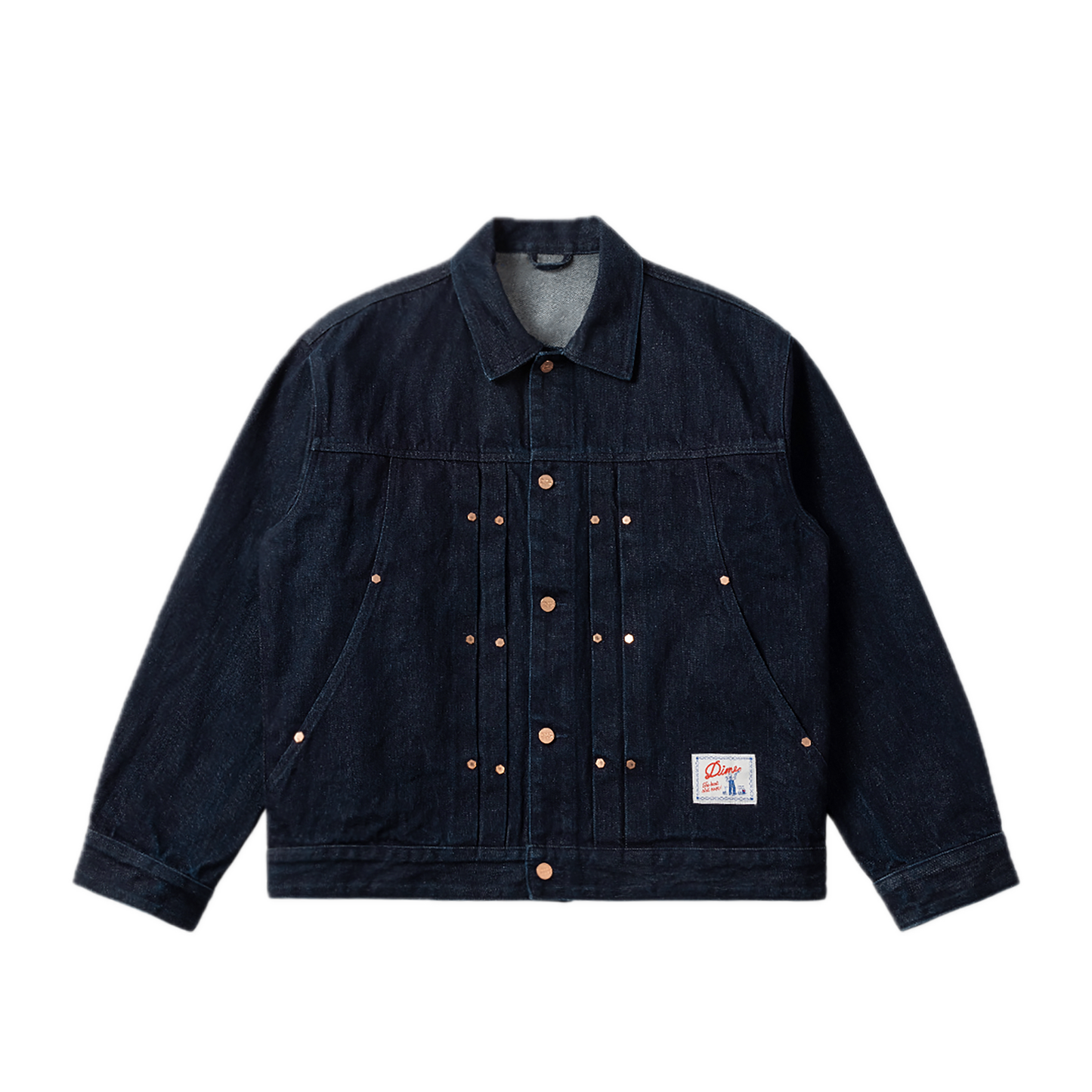 Dime Pleated Denim Jacket - Indigo