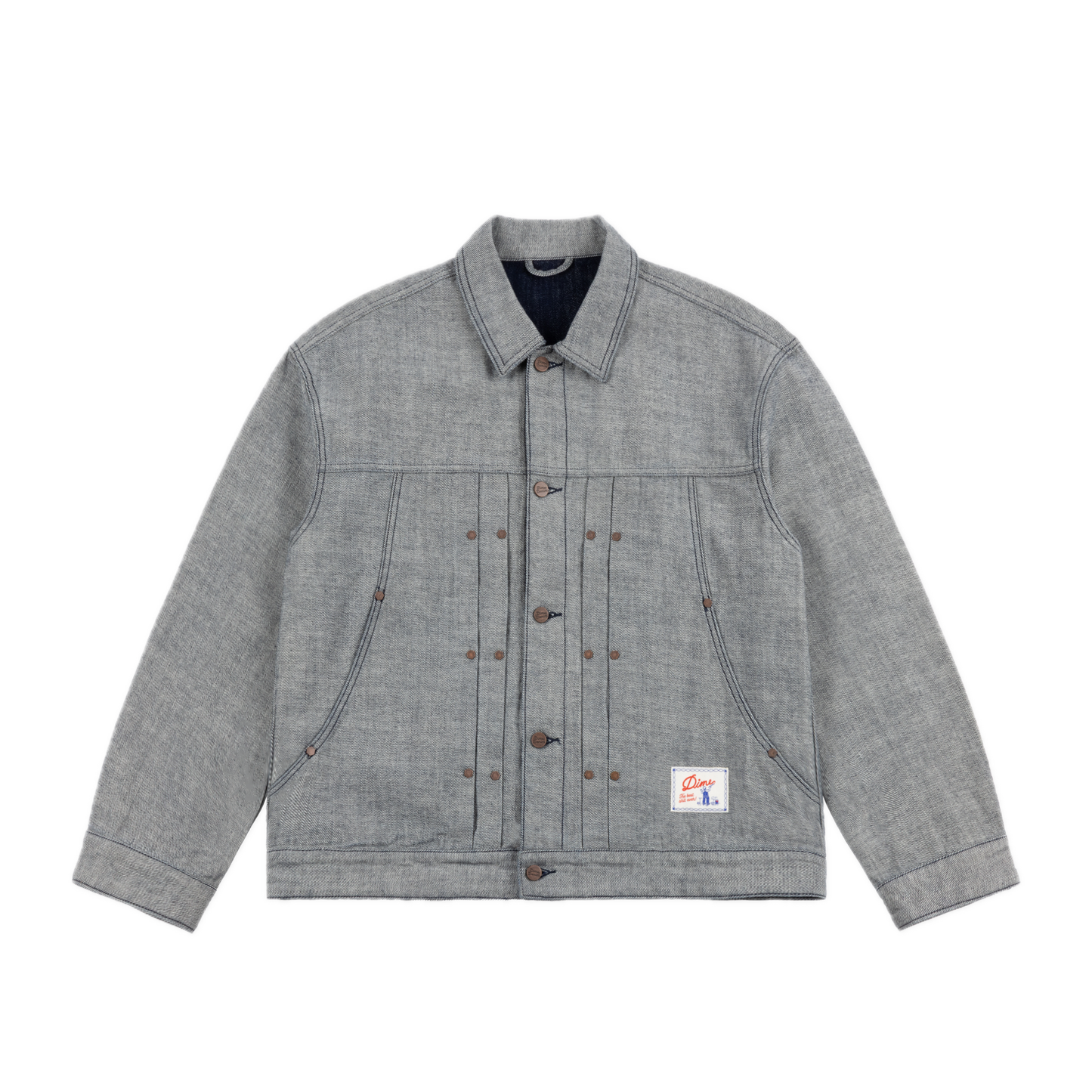 Dime Pleated Denim Jacket - Reversed Indigo