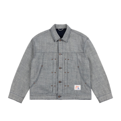 Dime Pleated Denim Jacket - Reversed Indigo