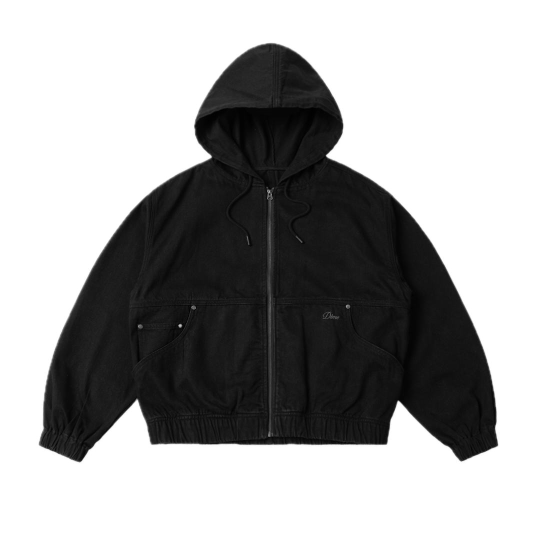 Dime Hooded Denim Jacket - Black