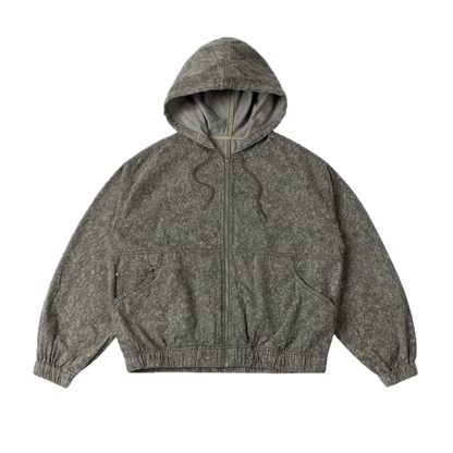 Dime Hooded Denim Jacket - Electric Charcoal