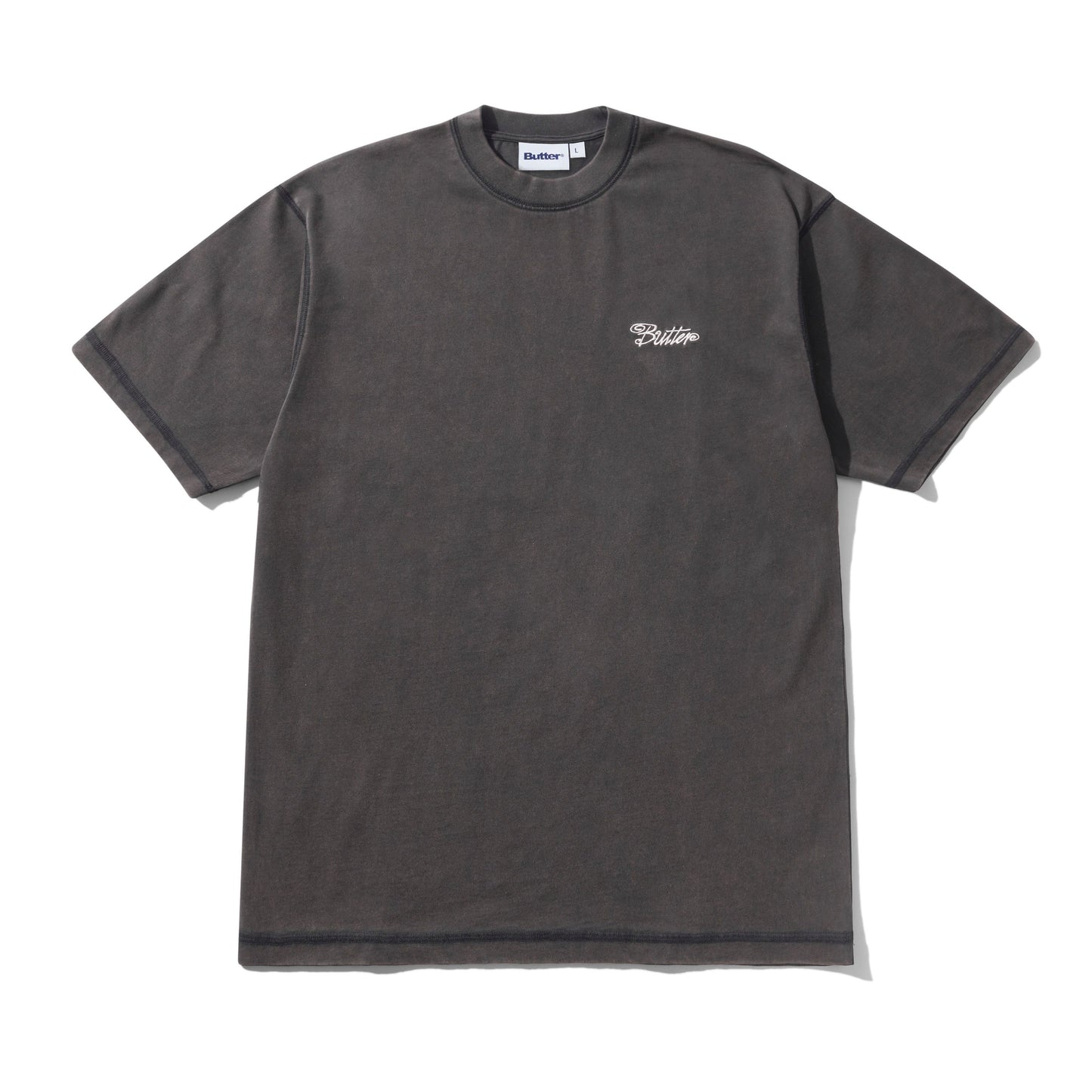 Butter Goods Jive Overlock Stitch Tee - Distressed Black