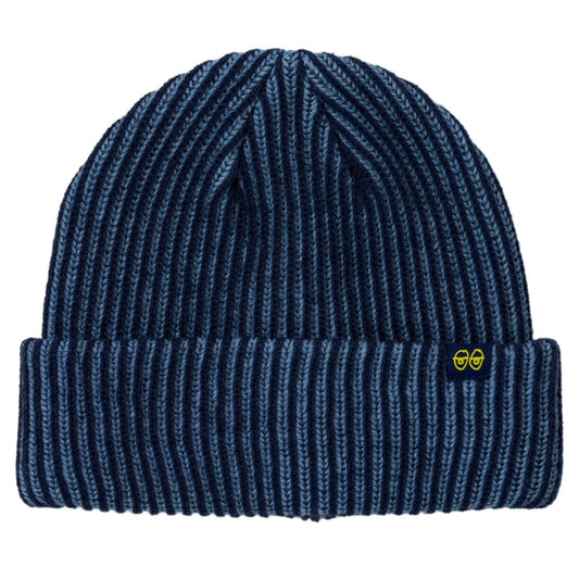 Krooked Eyes Clip Beanie - Navy/Blue/Yellow
