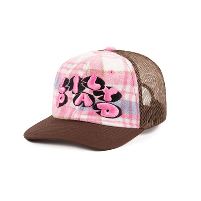 Lilypad Custom Unstructured Trucker Hat - Brown/Pink