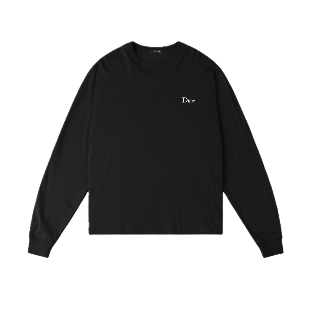 Dime Classic Small Logo Longsleeve Tee - Black