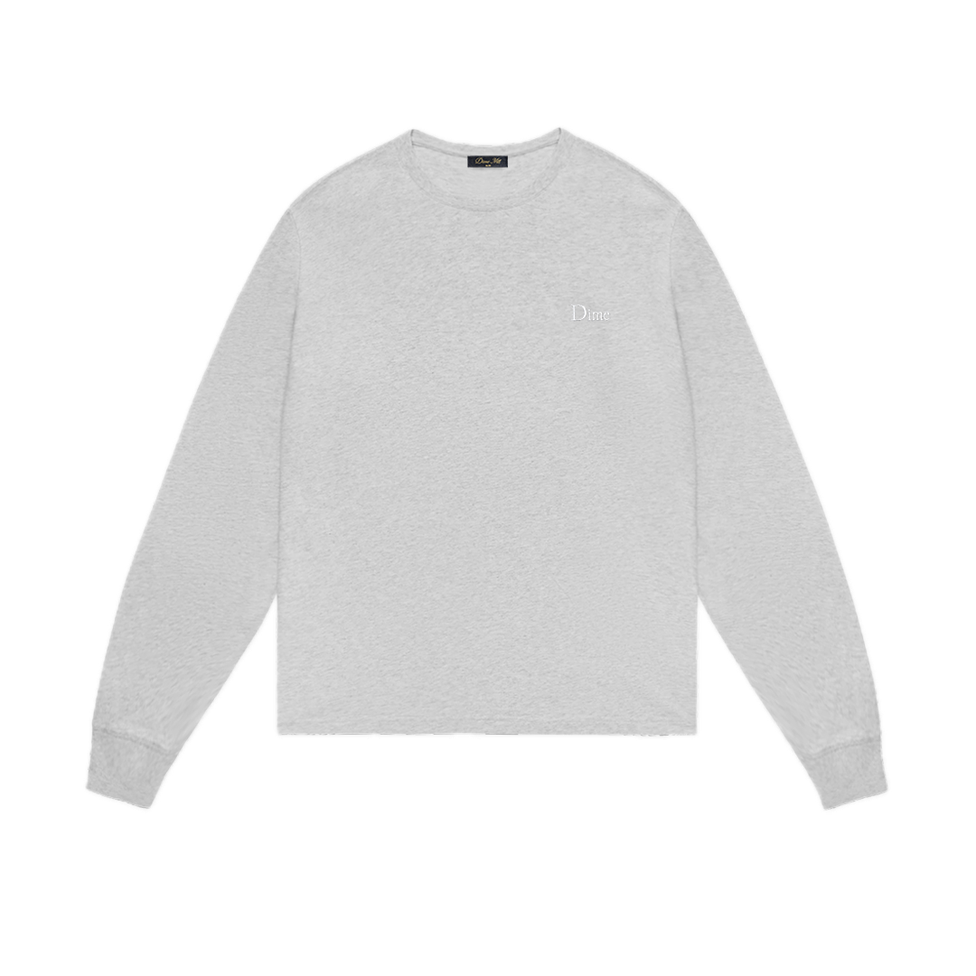 Dime Classic Small Logo Longsleeve Tee - Heather Gray