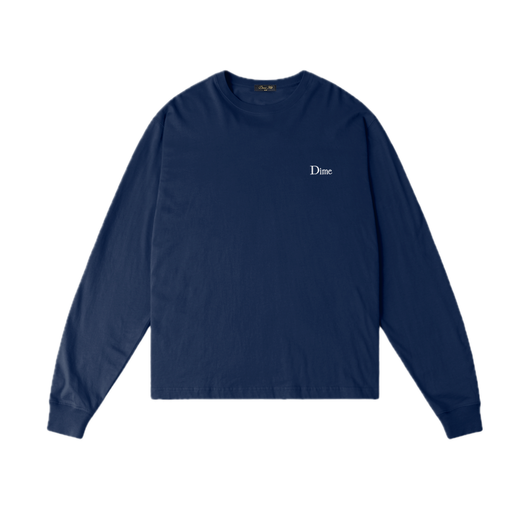 Dime Classic Small Logo Longsleeve Tee - Midnight Navy