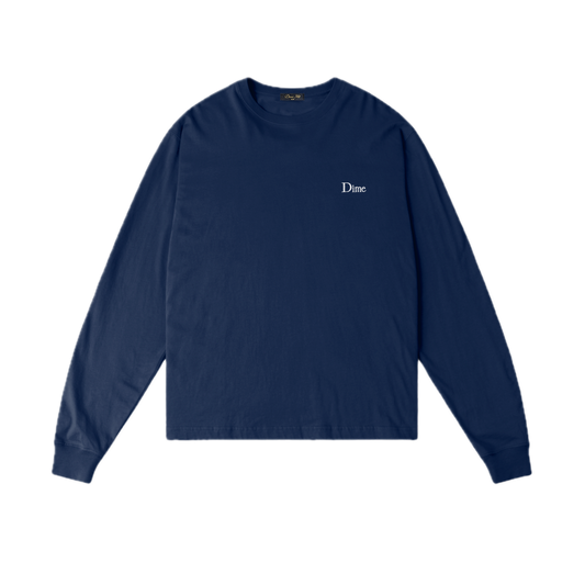 Dime Classic Small Logo Longsleeve Tee - Midnight Navy