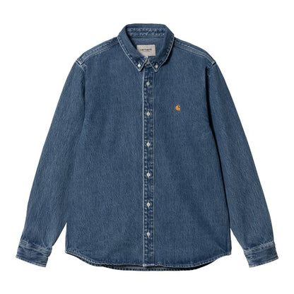 Carhartt WIP Weldon Shirt - Blue Heavy Stone Wash