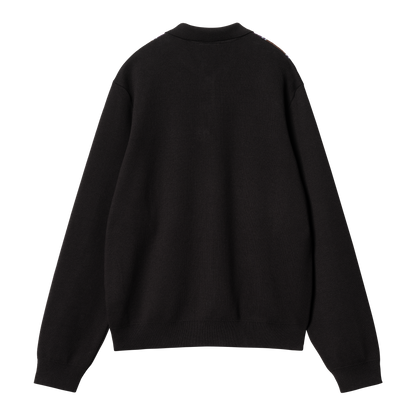 Carhartt WIP Arlo Polo Longsleeve - Aura Black/Kendricks Stripe