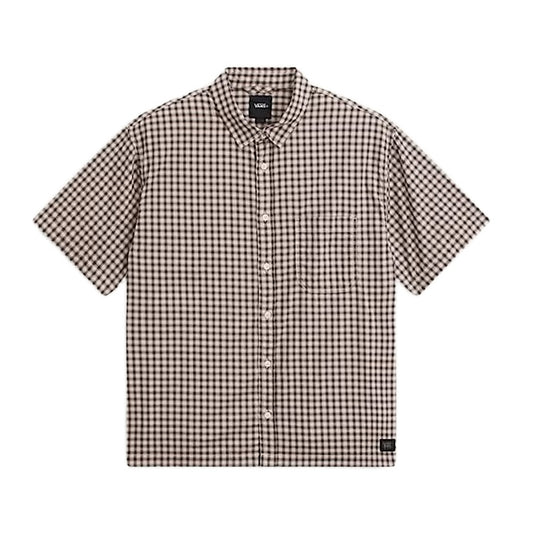Vans Larkspur Mini Plaid Shirt -  Oatmeal Beige / Demitasse Brown