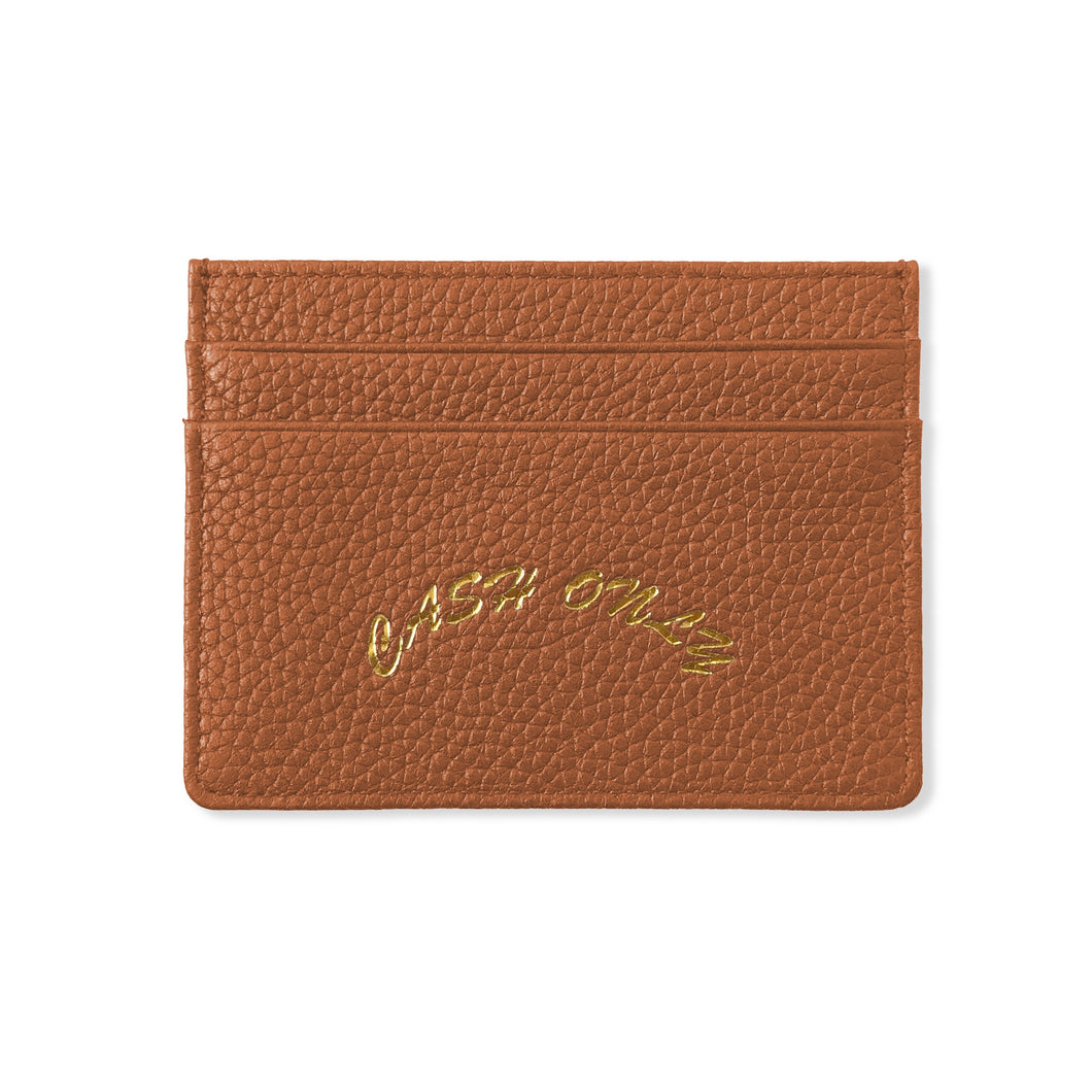 Cash Only Leather Cardholder - Tan