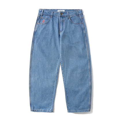 Cash Only Logo Baggy Denim Jeans - Washed Indigo