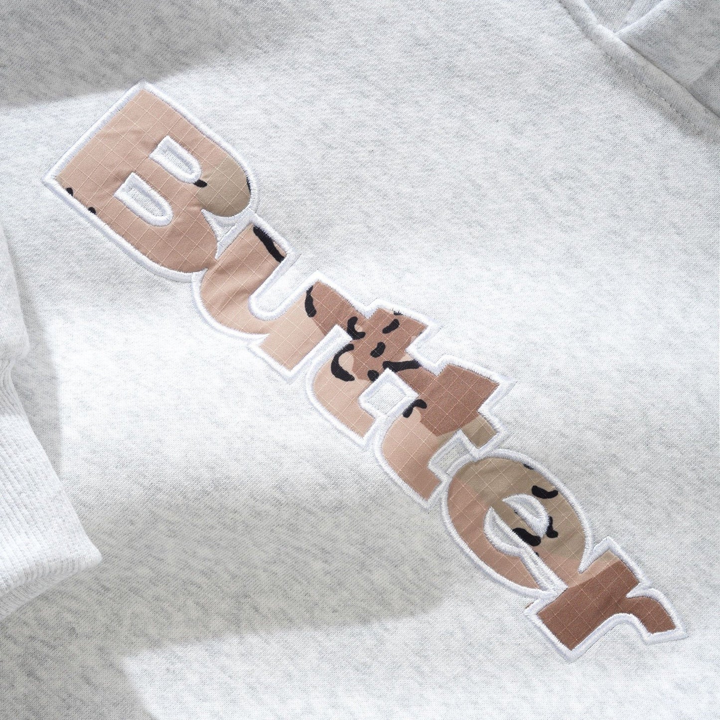 Butter Goods Logo Camo Applique Hoodie - Ash