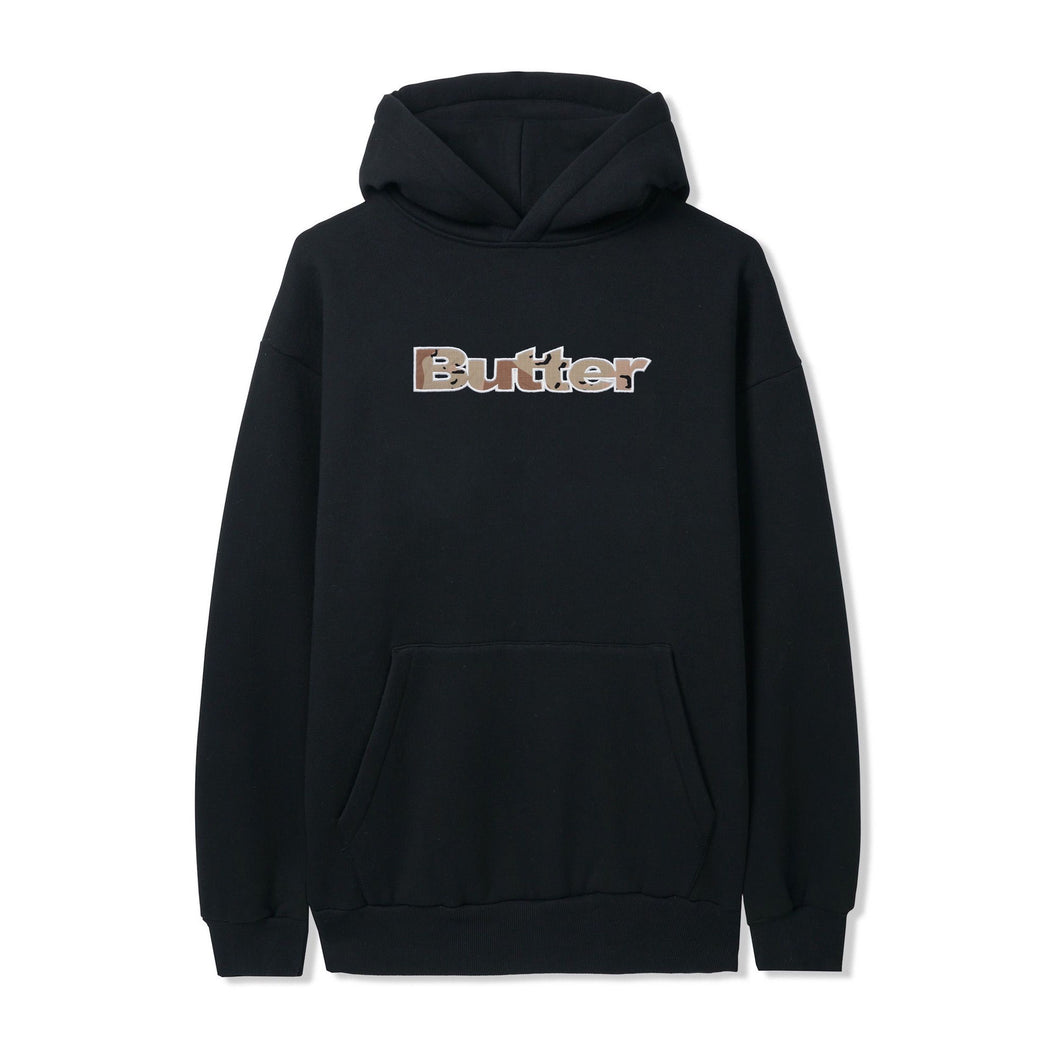 Butter Goods Logo Camo Applique Hoodie - Black