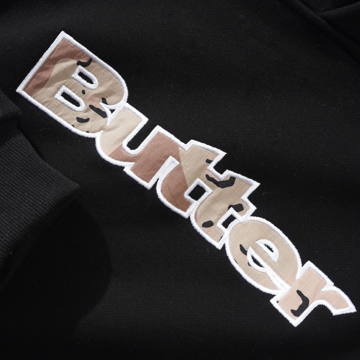 Butter Goods Logo Camo Applique Hoodie - Black