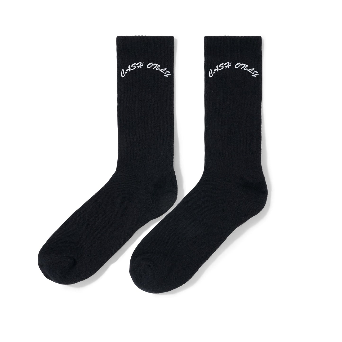 Cash Only Logo Crew Socks - Black
