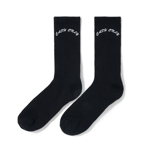 Cash Only Logo Crew Socks - Black