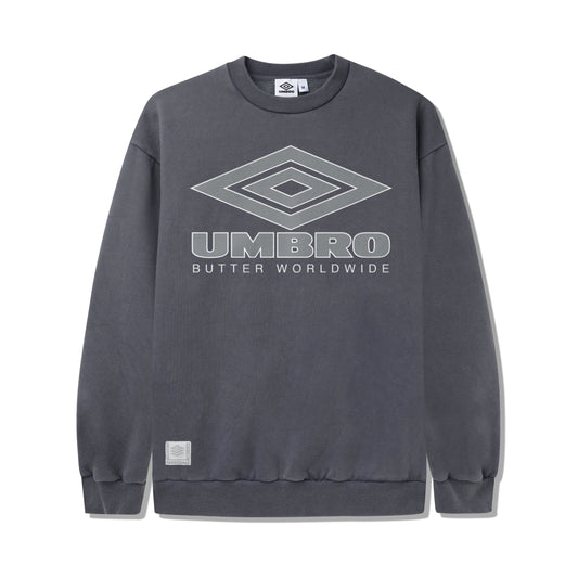 Butter Goods X Umbro Diamond Logo Crewneck - Washed Slate